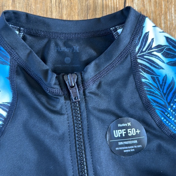 NWT Hurley x Sig Zane zip up rash guard size XS blue ulu print - Picture 3 of 4